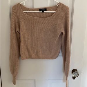 Express crop soft knit sweater